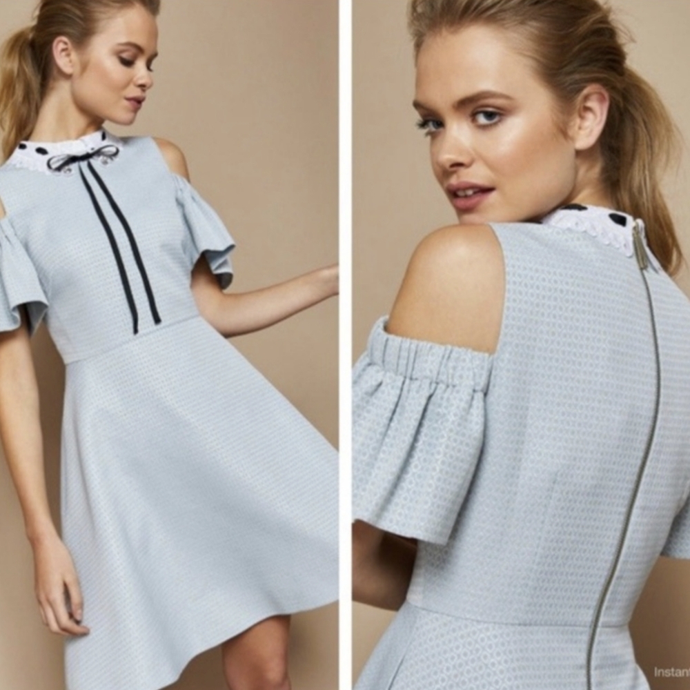 Ted Baker Araye Baby Blue Collared Dress